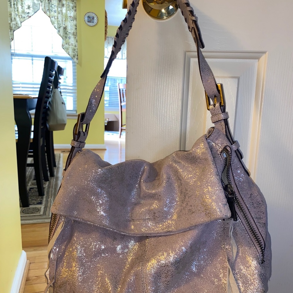 Aimee Kestenberg Silver Denim Bag